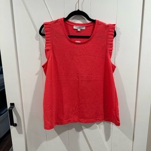 NWT Loft tank with ruffle sleeve size Large